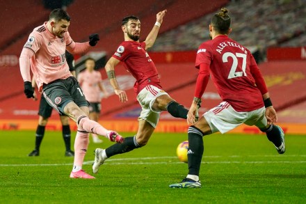 Sheffield United Oliver Burke Manchester United at Old Trafford Manchester England English Premier League