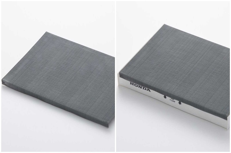Honda's Kurumaku (left) and cabin air filter with Kurumaku