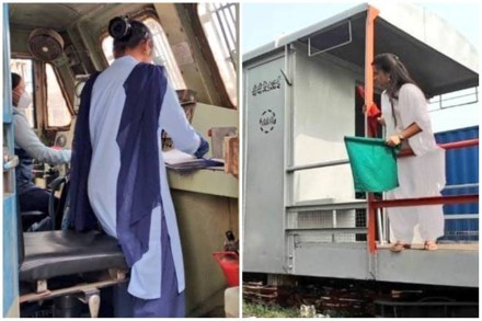 women crew, goods train