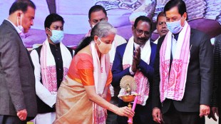 Finance minister Nirmala Sitharaman launches 'Chah Bagicha Dhan Puraskar Scheme' in Guwahati (PTI image)