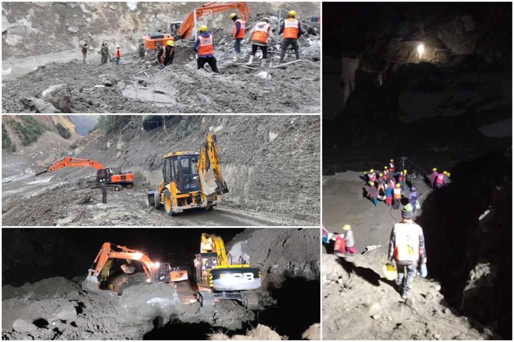 According to BRO the site where the work is going on is very challenging due to the steep cliff on the far bank. Also there is 25-30 meter high debris/ muck on the other side.