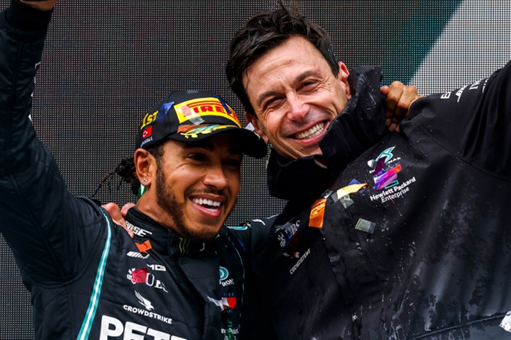 Lewis Hamilton with Toto Wolf - Mercedes-AMG F1 Team Principal
