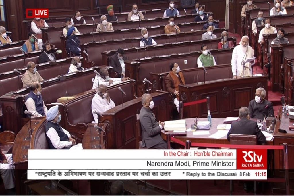 PM Modi in Rajya Sabha