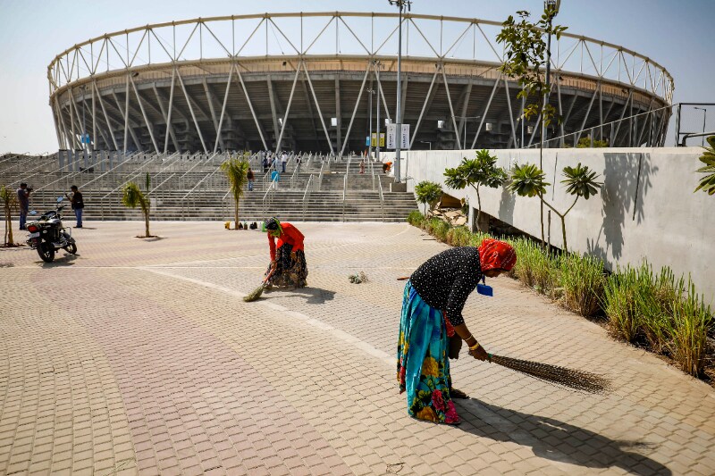 The Narendra Modi stadium was host to the 'Namaste Trump' townhall event last year. (PTI photo)