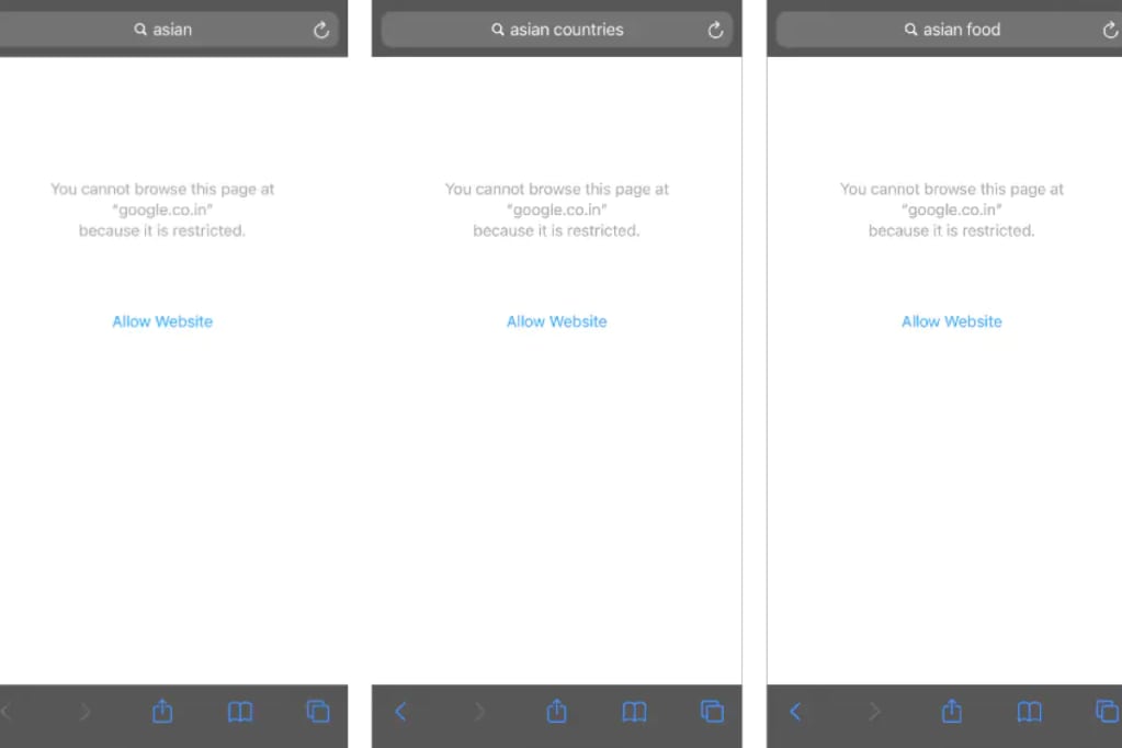 iPhone search filters