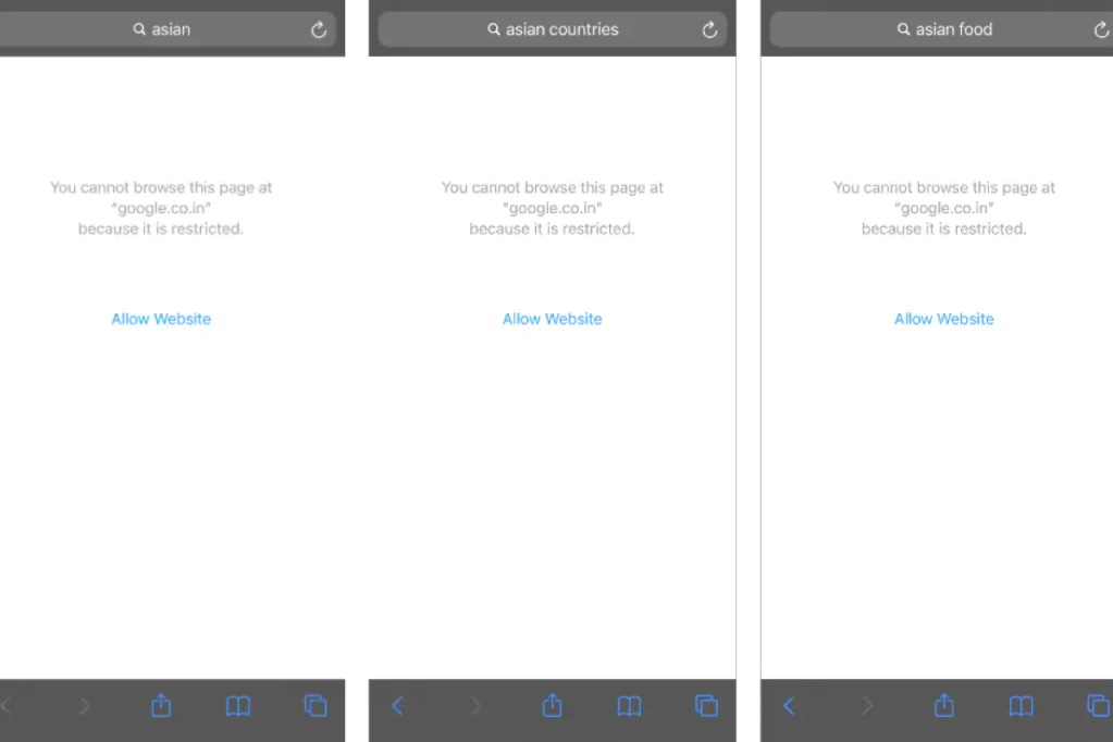 iPhone search filters