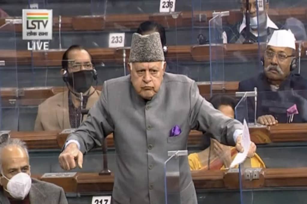 NC chief Farooq Abdullah in Lok Sabha
