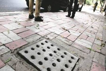 That stamping is because of rules of origin requirements for imported manhole covers.