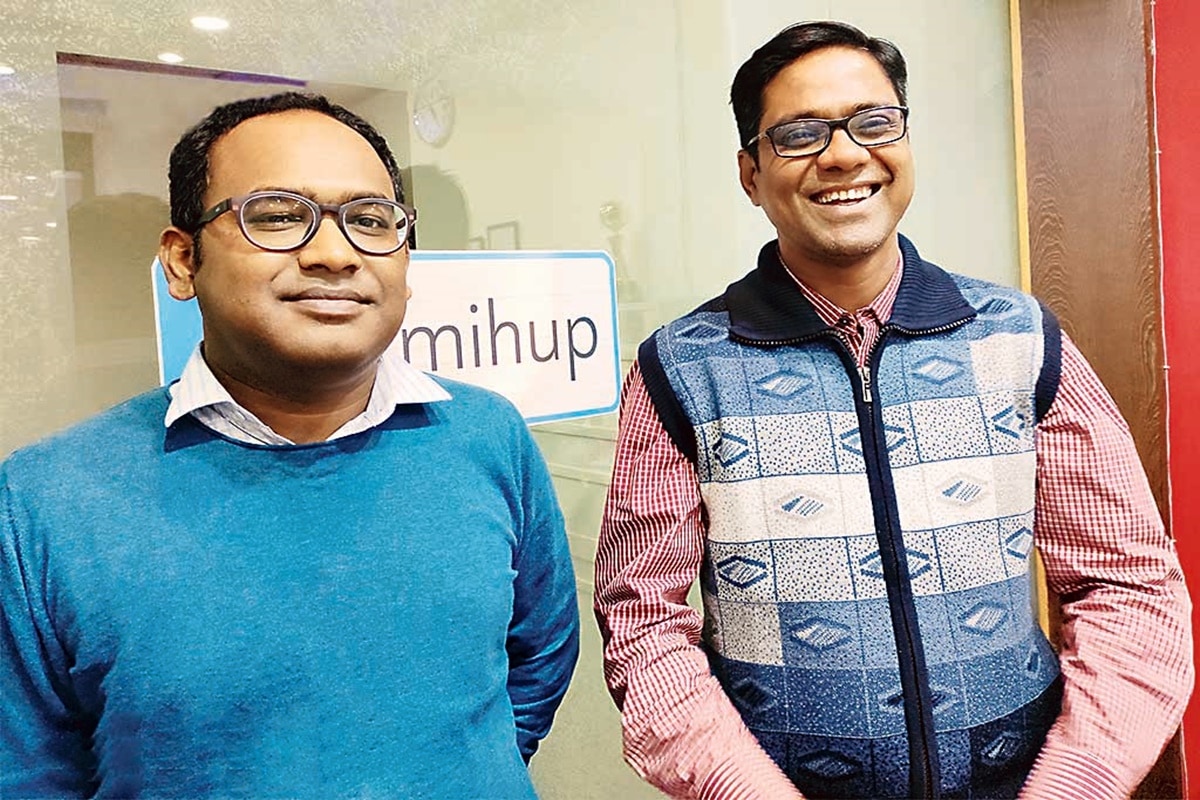 Mihup co-founder and CEO Tapan Barman (L) with COO Biplab Chakraborty