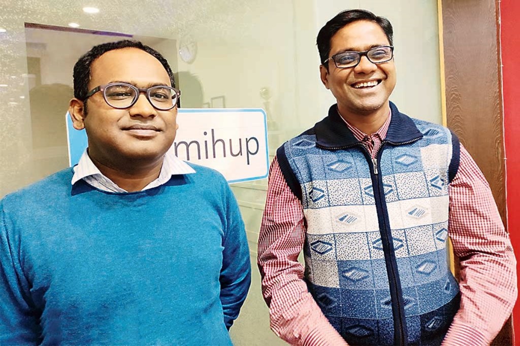 Mihup co-founder and CEO Tapan Barman (L) with COO Biplab Chakraborty