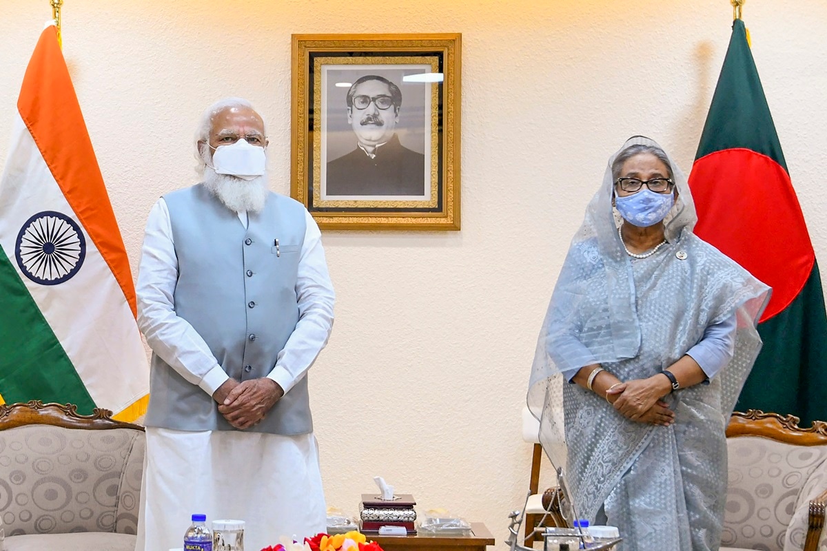 PM Narendra Modi with Prime Minister Bangladesh Sheikh Hasina Dhaka