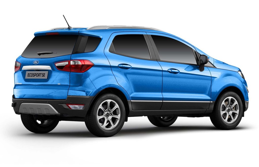 An EcoSport without its trademark spare wheel, gets puncture repair kit instead