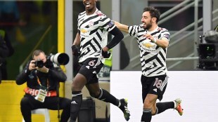 Paul Pogba Bruno Fernandes Manchester United vs AC Milan Europa League