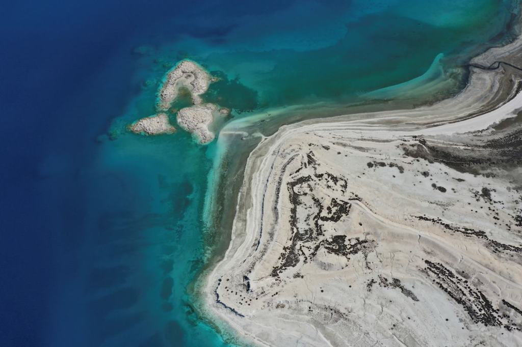A general view of Salda Lake in Burdur province, Turkey. The official Twitter account of NASA Earth mentioned lake Salda in their tweet a day before NASA rover Perseverance touched down on Mars. (Reuters image)