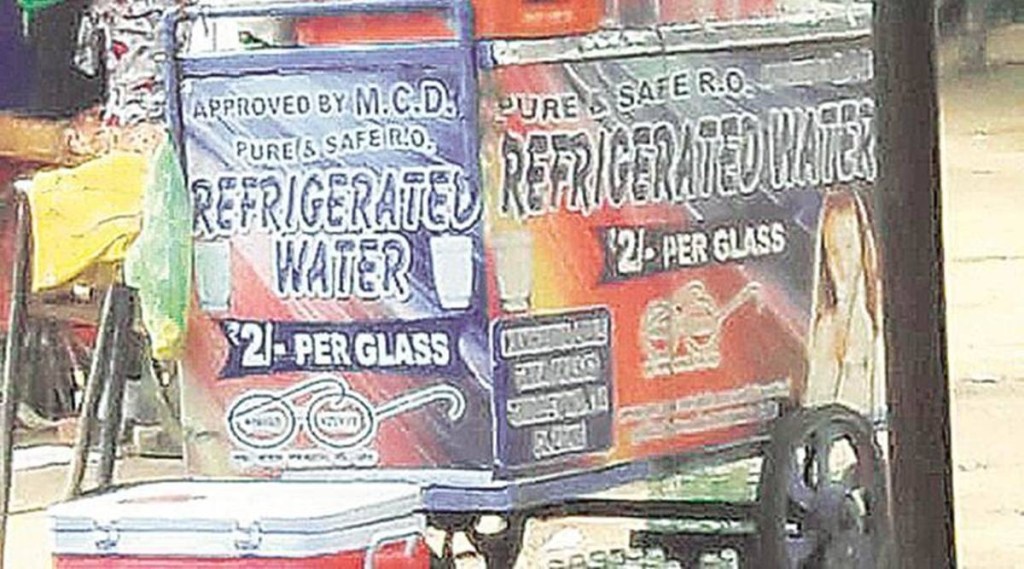 The drinking water in these trolleys is expected to be the one supplied by the Delhi Jal Board. Image: IE