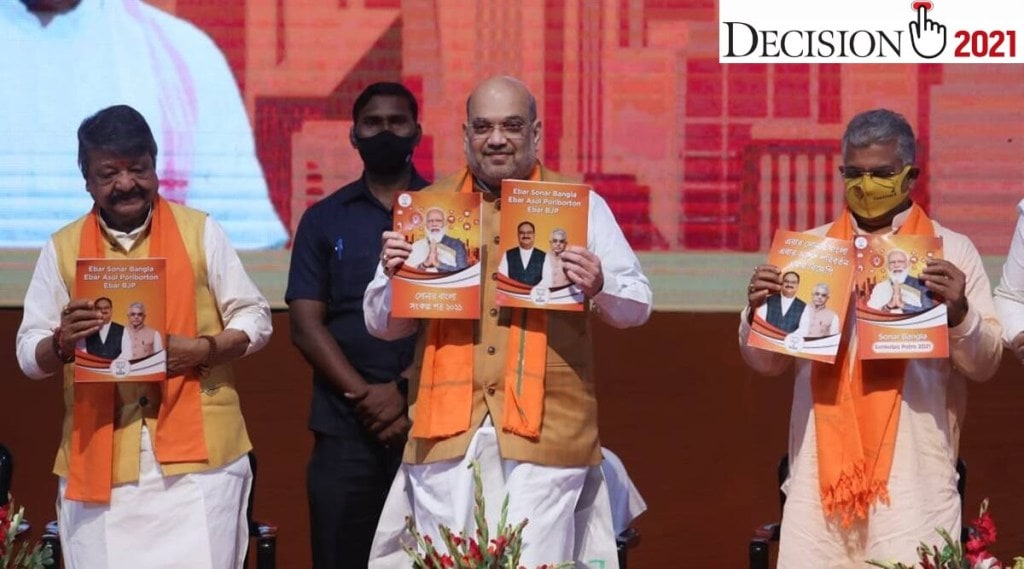 The BJP manifesto has an impressive line-up of schemes and monetary assistance to woo women voters in Bengal The BJP manifesto has an impressive line-up of schemes and monetary assistance to woo women voters in Bengal
