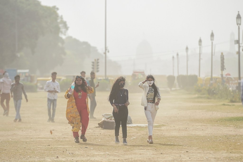 delhi weather sandstorm haze pollution