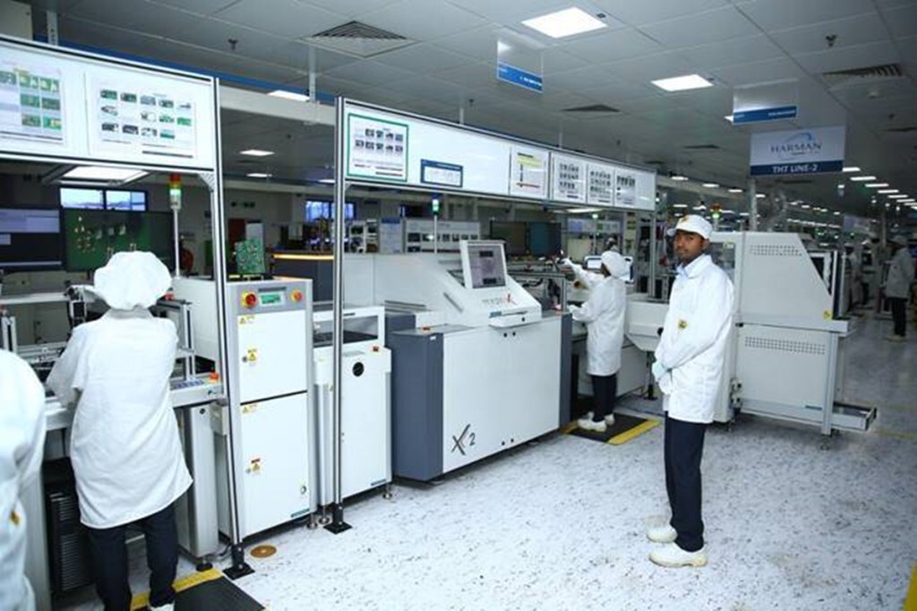 An assembly line at Harman, Chakan plant 
