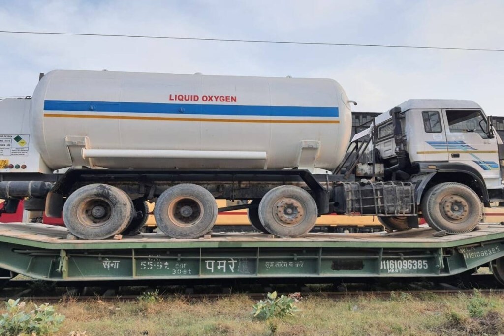 Each tanker of the 'Oxygen Express' trains can carry around 16 tonne of medical oxygen and travel at a speed of around 65 kmph.