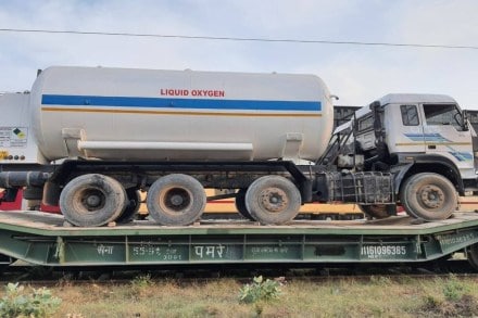 Each tanker of the 'Oxygen Express' trains can carry around 16 tonne of medical oxygen and travel at a speed of around 65 kmph.