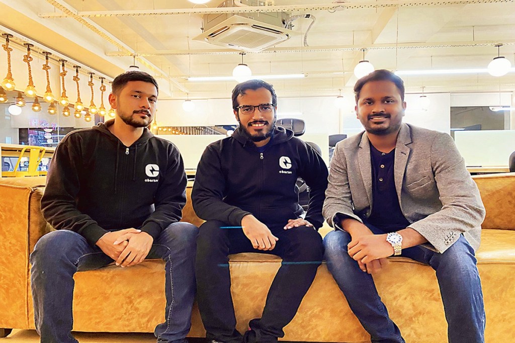 (L-R) Charzer co-founders Yugraj Shukla,Sameer Ranjan Jaiswal and Dheeraj Reddy