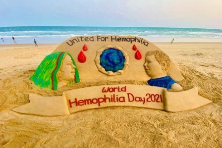 The bleeding is usually prolonged after minor traumas or dental extractions. (Sand art by Sudarsan Pattnaik, Sand Artist)