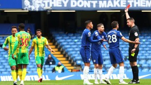 Thiago Silva Red card chelsea vs West Bromwich Albion 5-2