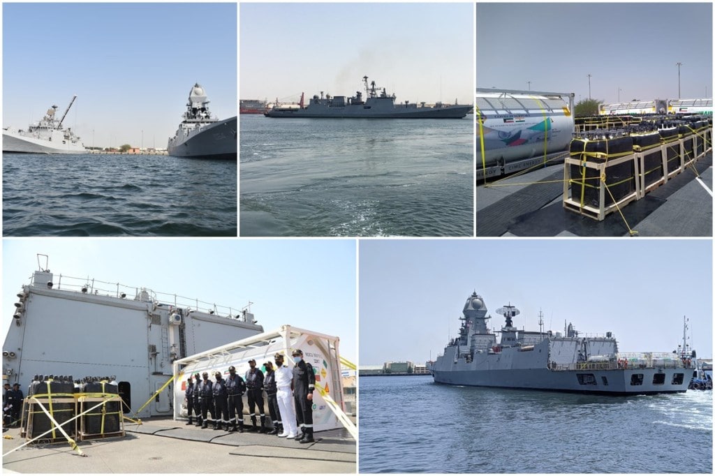 INS Kolkota is already sailing towards India with a consignment of 40 MT Liquid Medical Oxygen in ISO cryogenic tanks, 200 oxygen cylinders, and O2 concentrators.