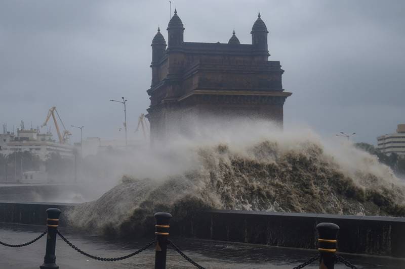 Videos of huge tidal waves lashing the Gateway of Mumbai area went viral on social media platforms where people also shared images of the trail of destruction left by the cyclonic storm at some of the prominent monuments here.