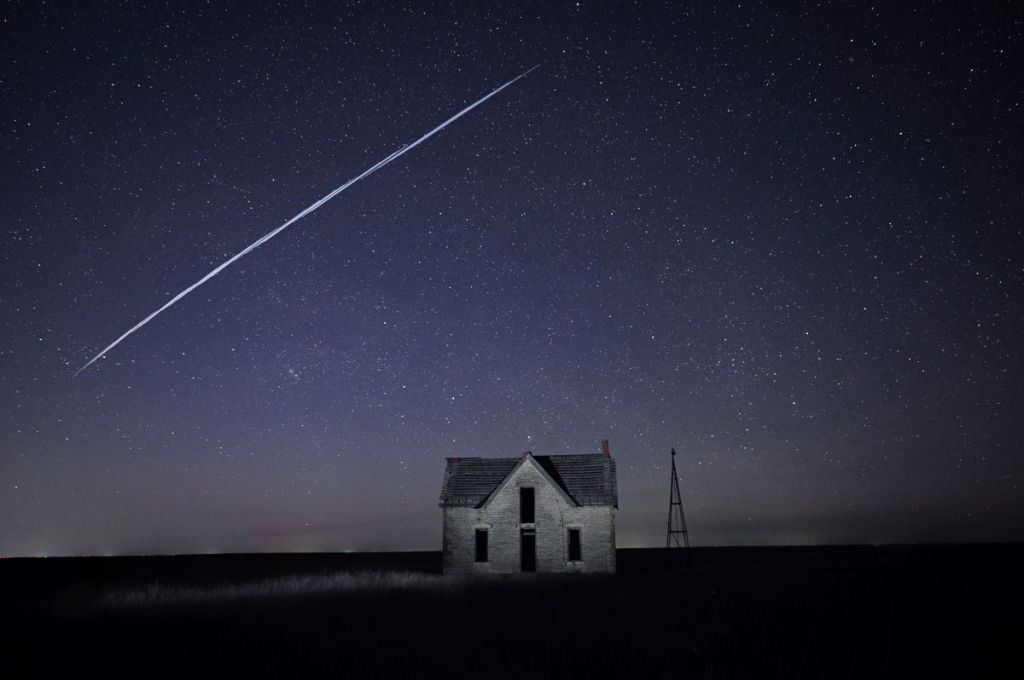 The train of lights was actually a series of relatively low-flying satellites launched by Elon Musk's SpaceX as part of its Starlink internet service earlier this week. (Image: AP)