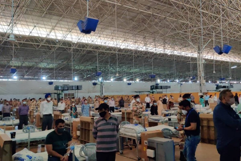 Donning white PPE or personal protection suits with 'stress counsellors' scribbled on them, these professionals take rounds of the facility and interact with the patients in the morning hours.