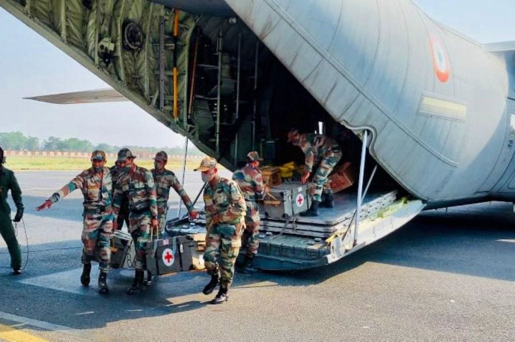 There is a huge shortage of Remdesivir in India and Bangladesh sent these injections manufactured by the BEXIMCO Pharmaceuticals of that country. (Images: Indian Navy and Indian Army)