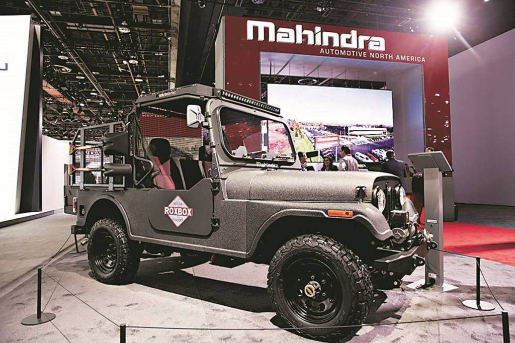 A Mahindra & Mahindra Ltd. Roxor off-road vehicle sits on display during the 2019 North American International Auto Show (NAIAS) in Detroit, Michigan, U.S., on Tuesday, Jan. 15, 2019. With the largest concentration of top automotive and technology executives, designers, engineers and thought leaders, the NAIAS serves as the global stage for companies to debut brand-defining vehicles and industry-shaping announcements. Photographer: Daniel Acker/Bloomberg
