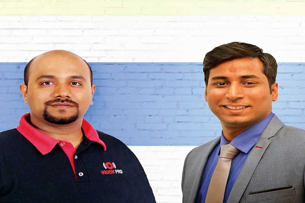 VouchPro co-founders Anubhav Bajpai (L) and Manish Singh
