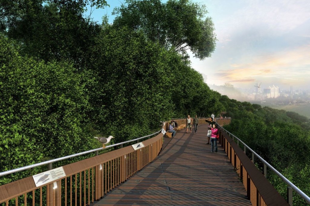 The forest trail is an elevated leisure walkway, the design for which has finally been approved.