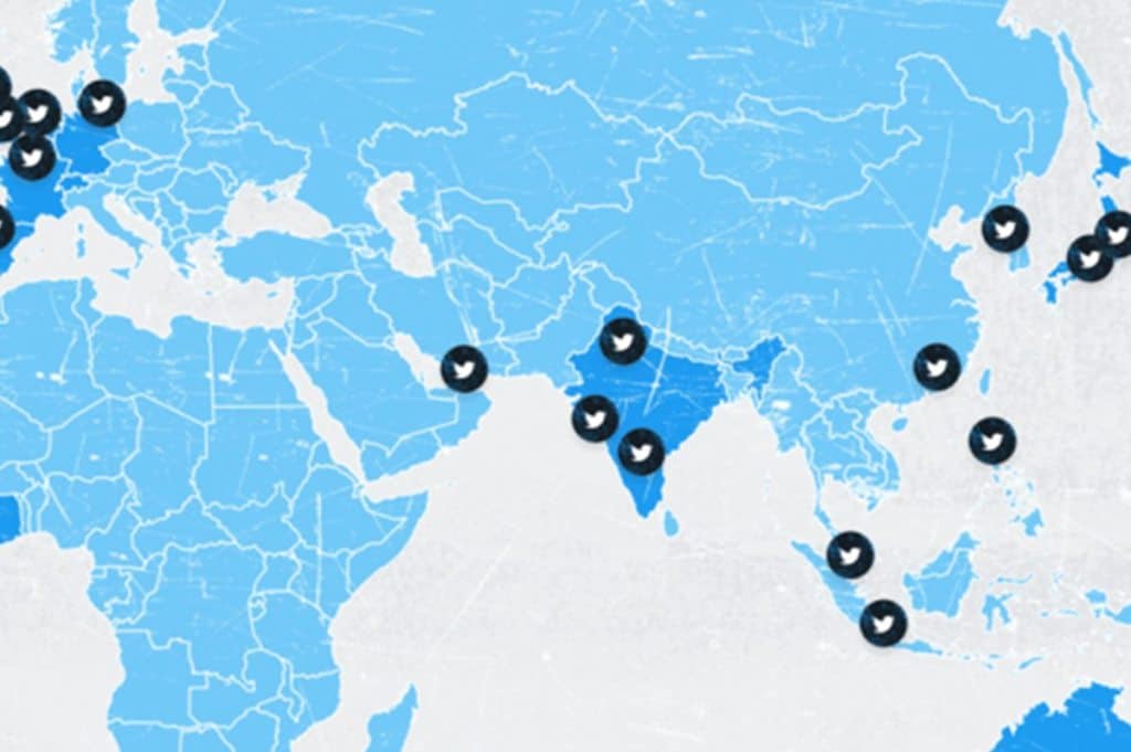The map displayed on Twitter's website showed Ladakh as a part of China and Jammu and Kashmir as a separate country.