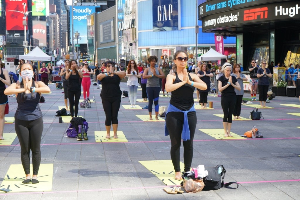 yoga at time square