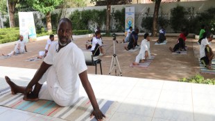 COVID-19 pandemic, practicing Yoga collectively, International yoga day, Yoga in African nation in Sahara Desert, Capital Bamako, Wellness Center in Mali