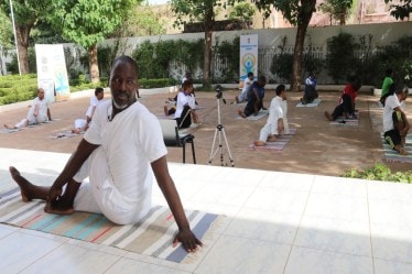 COVID-19 pandemic, practicing Yoga collectively, International yoga day, Yoga in African nation in Sahara Desert, Capital Bamako, Wellness Center in Mali