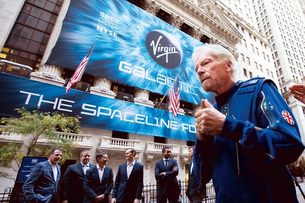 A file photo of Virgin Galactic founder Richard Branson outside the New York Stock Exchange (AP)