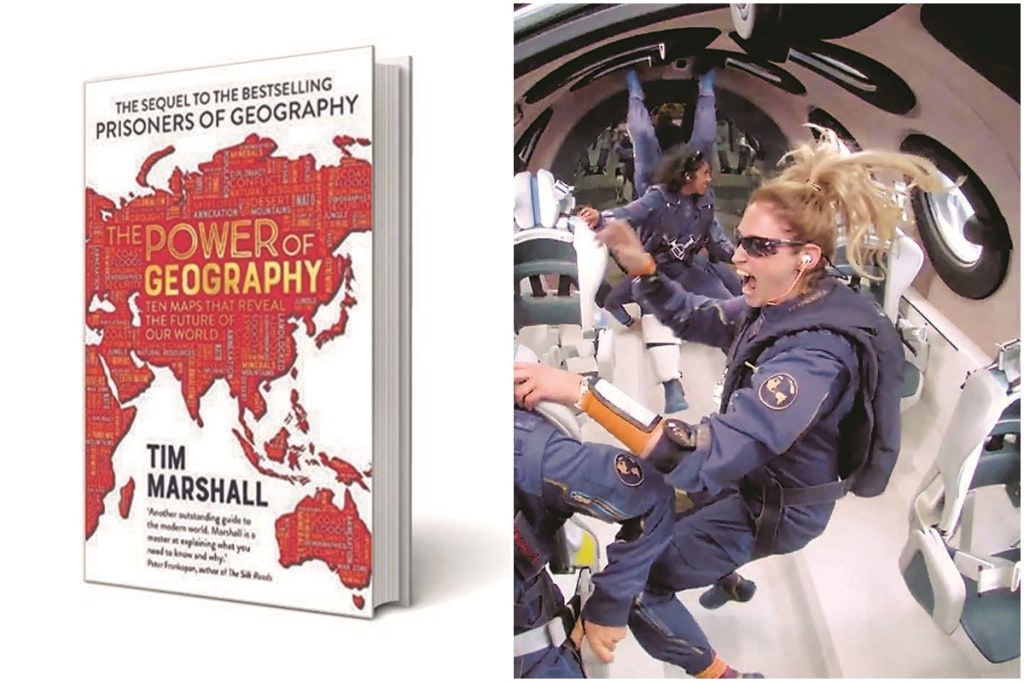 Richard Branson and crew members onboard VSS Unity after reaching the edge of space on July 11. Commercial space flights have begun to open up space for not only governments but private enterprises as well (Virgin Galactic/Handout via REUTERS)