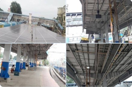 The new addition takes Vijayawada station’s solar photovoltaic cover-over platform capacity to 130 kWp.
