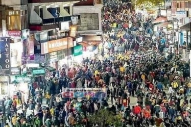 Crowded streets of Manali (Image: Twitter/@PrathamNegi4)