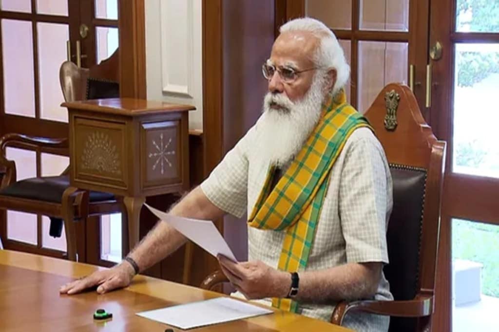 The video shared by PM Modi was shot in Gujarat's Velavadar Blackbuck National Park in Bhavnagar Gujarat where about 3000 Blackbucks were seen crossing the road in a breathtaking sight.