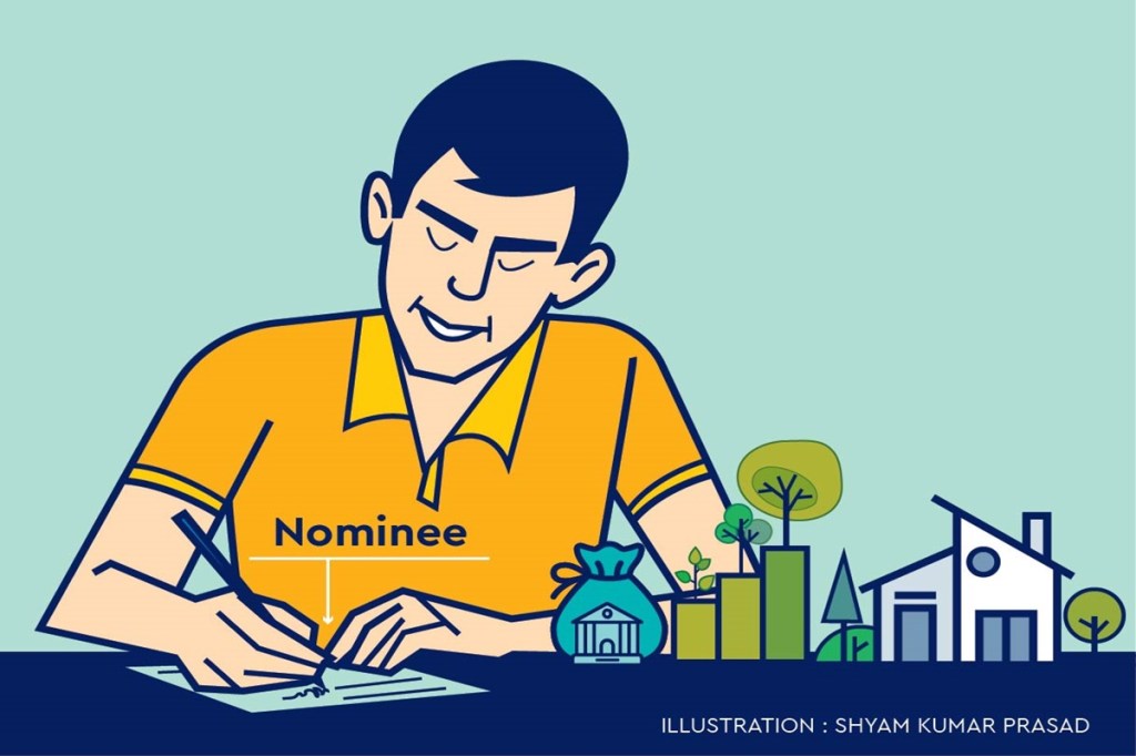 When writing the nominee details, clearly fill in the date of birth, relationship with the nominee, address, and other information.