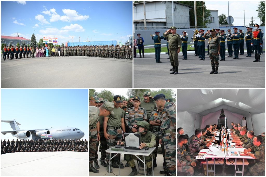 The fortnight long Ex-INDRA 2021 started on August 4, 2021 at Prudboy Ranges, Volgograd, Russia with the unfurling of the flags of both sides and an impressive ceremony. (Images provided by Indian Army)