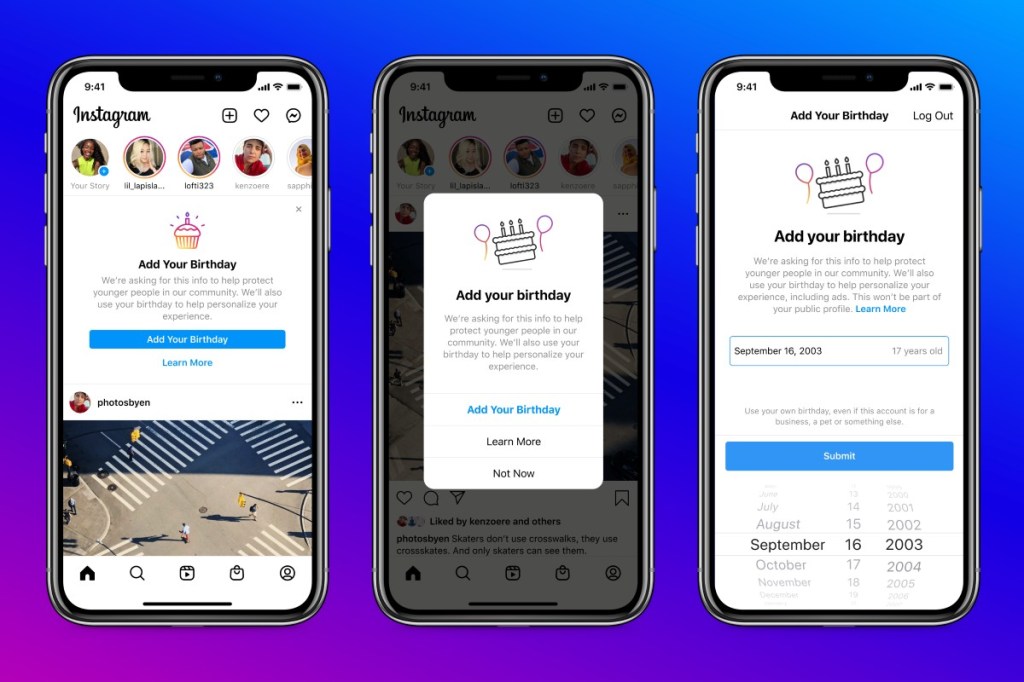 The birthday entry form is not complex, though, since it would just require users to scroll and select their birth date, month and year.