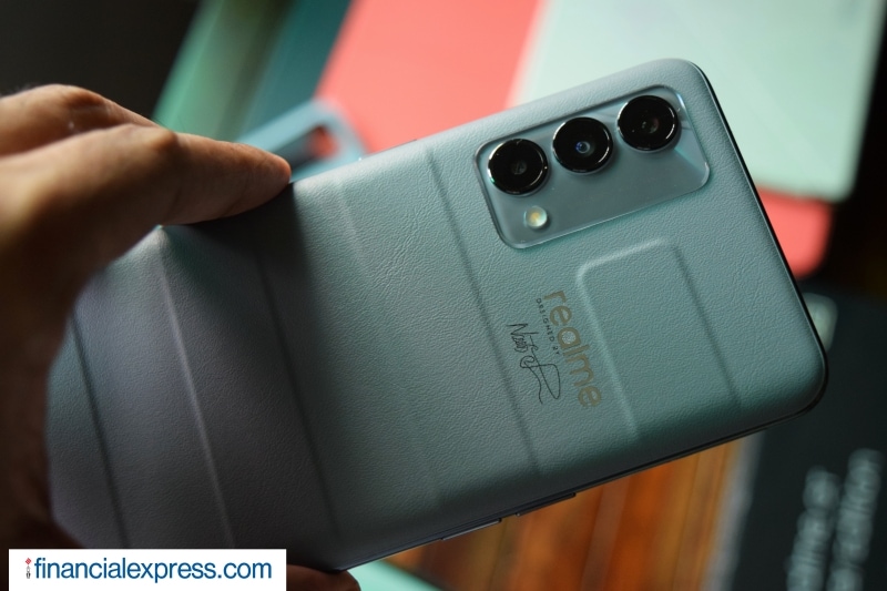 For photography, the Master Edition has a triple camera setup on the rear with a 64MP main, 8MP ultra-wide-angle, and another 2MP macro shooter. On the front, it has a 32MP camera. (Photo credit: Saurabh Singh/Financial Express)