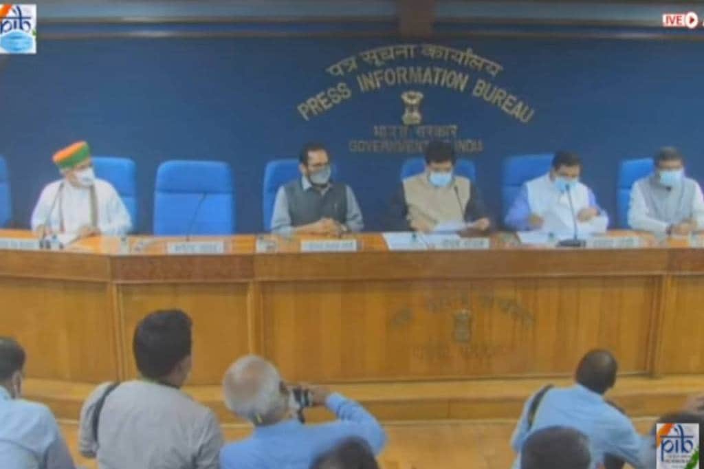 Seven Union ministers said that the Rajya Sabha Chairman must take the strongest possible action against those who broke the rules. (Photo: Twitter/PIB India)