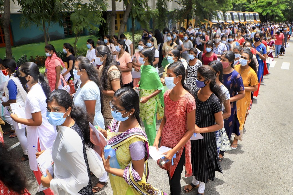 Aspirants of NEET outside an examination centre in Vellore (PTI Image) Aspirants of NEET outside an examination centre in Vellore (PTI Image)